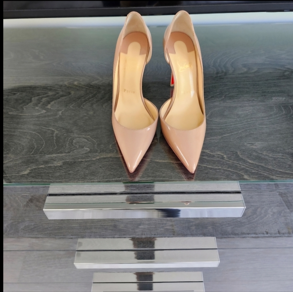 Christian Louboutin High Heels Iriza 100 patent nude